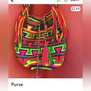 Vibrant Multicolor Woven Shoulder Bag